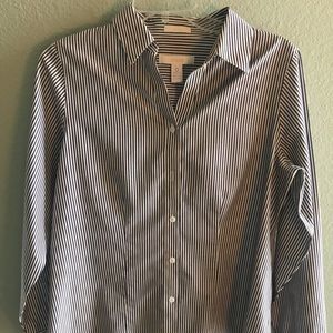 Chico’s button up with metallic stripe size 0